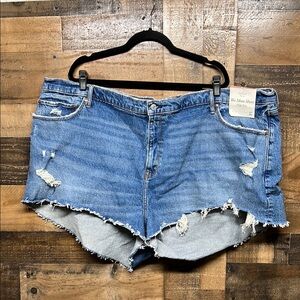 NWT Abercrombie & Fitch High Rise Mom Distressed Shorts Women's Size‎ 24